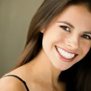 Female model with a very wide smile
