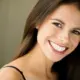 Female model with a very wide smile