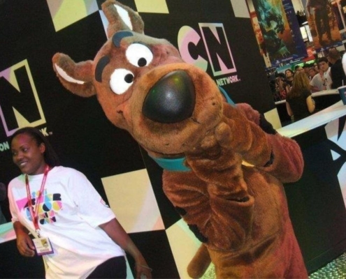 Cartoon Network Scooby Doo mascot at booth
