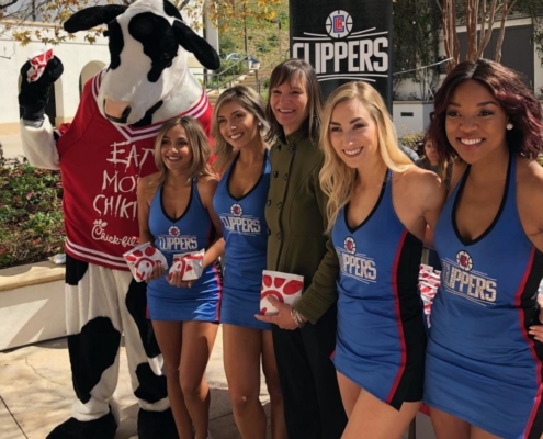 Chick Fil -A promoters with mascot